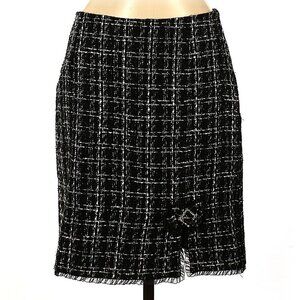 Cartise Sport Women's Black Tweed Bow Formal Dress Skirt Pencil Skirt, Sz 6